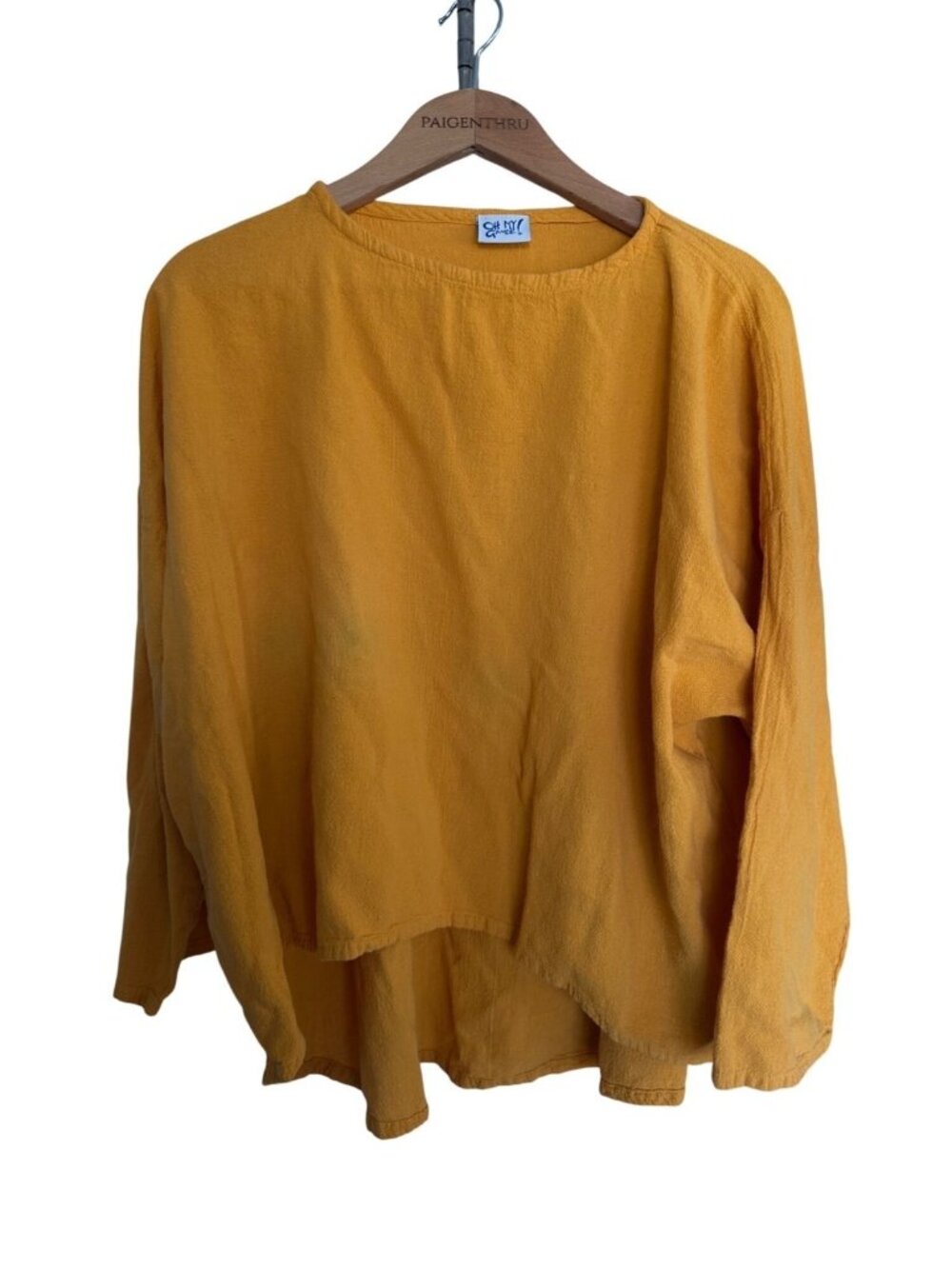 Oh My Gauze Women's 2/L Golden Long Sleeve Cotton Blouse Top Sustainable